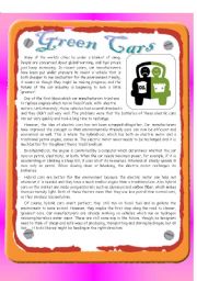 English Worksheet: Green Cars