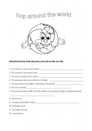 English Worksheet: Oceans And Continents