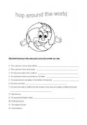 English worksheet: Oceans And Continents