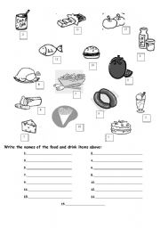 English Worksheet: food and drink