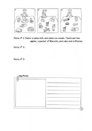 English worksheet: there is/are food and drink
