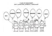 English Worksheet: Lets paint the balloons! 