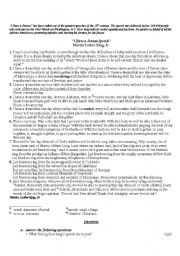 English Worksheet: martin Luther King