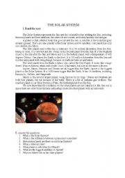 English Worksheet: The Solar System