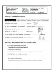 English Worksheet: reflexive pronouns