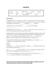 English Worksheet: Cambridge