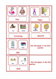 English Worksheet: Comparison Board Game 4-5