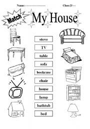 English Worksheet: My House