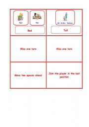English Worksheet: Comparison Board Game 5-5