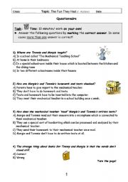 English Worksheet: The Fun They Had - Comprehension questions