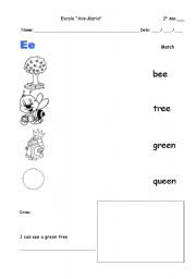 English Worksheet: ee