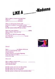 English Worksheet: Like a prayer -  Madonna