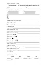 English worksheet: Chapter Review - American English File 1 - Unit 1