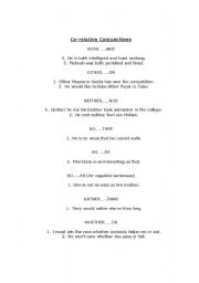 English worksheet: conjuction