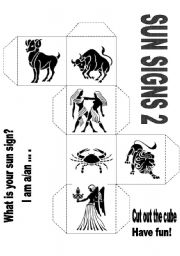 English worksheet: SUN SIGNS 2