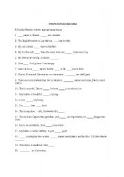 English Worksheet: PRONOUNS EXERCISE