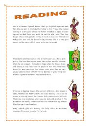 English Worksheet: READING- DANCERS