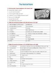 English Worksheet: The world of work