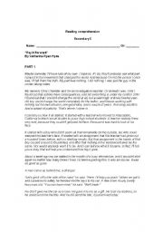 English Worksheet: Pay it forward reading comprehension