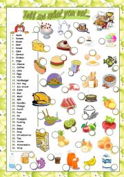 English Worksheet: TELL ME WHAT YOU EAT... (2)