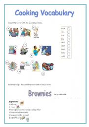 Cooking Vocabulary Ws (2 pages)