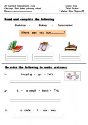 English Worksheet: Lets  go  shopping