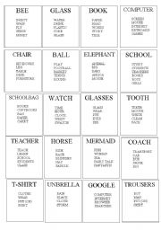 English Worksheet: Taboo