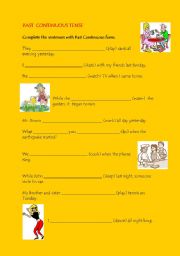 English Worksheet: Past Continuous Tense