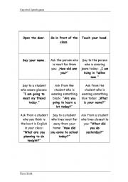 English Worksheet: Reported Speech Game