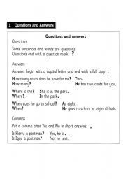 English worksheet: questions and answers