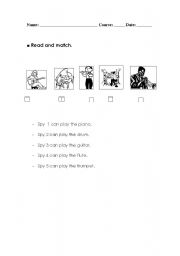 English Worksheet: What can you do?
