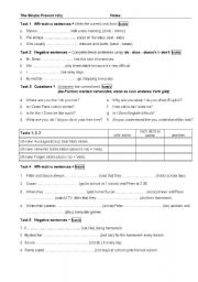 English Worksheet: Simple present