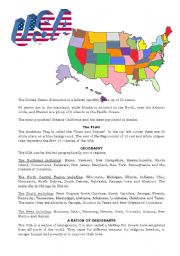 English Worksheet: USA reading plus exercises