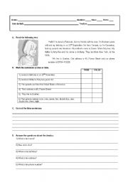 English Worksheet: Personal Identification