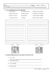 English Worksheet: Personal Identification