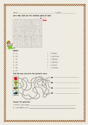 English worksheet: Numbers and vowels