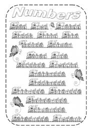 English Worksheet: NUMBERS 1-20 (2 pages)