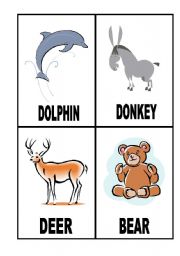 English Worksheet: 24 Flashcards with Animals (3/3)