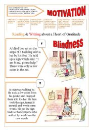 BLINDNESS & MOTIVATION - Reading & comprehension + 11 activities