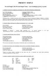 English Worksheet: present simple tense theory