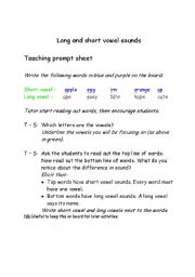 English worksheet: Long & Short Vowel Sounds