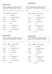 English worksheet: read and write