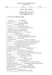 English Worksheet: Grammar - Look / See / Watch