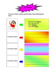 English worksheet: introduce your friend