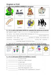 English Worksheet: Revision - Grammar Exercises 