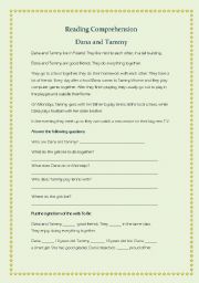 English worksheet: Dana and Tammy