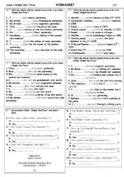 English Worksheet: SIMPLE PAST TENSE ( with COMMON VERBS )