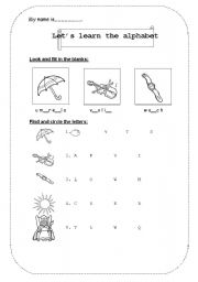 English worksheet: the alphabet