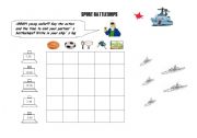 English Worksheet: SPORT BATTLESHIP