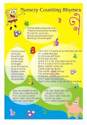 English Worksheet: Nursery Counting Rhymes